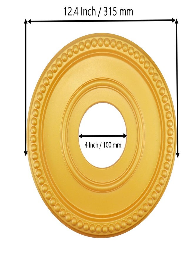 Chinflly 2 Pieces PU Ceiling Medallion,Ceiling Cover Plate Round Home Lighting Ceiling Medallion Decorative Ring for Light Fixtures Ceiling Fans Chandeliers,Gold - Image 3